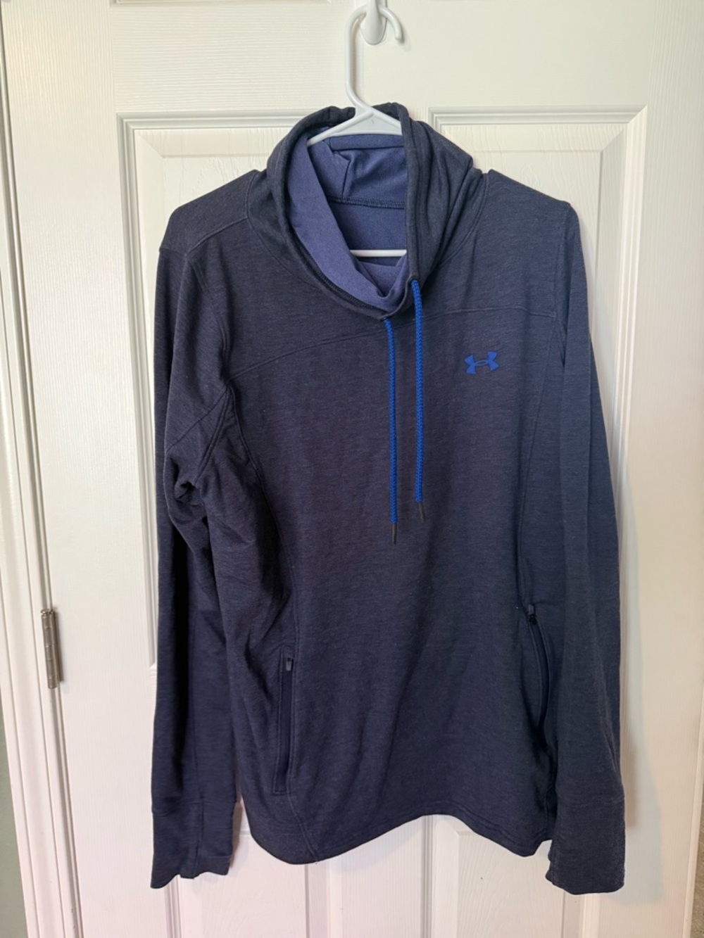 Women’s Under Armour Navy Pullover Hoodie with Blue Accents